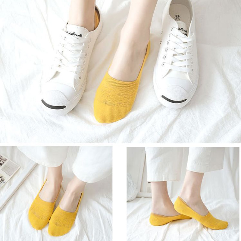 Egységes színű női csónak zokni sekély üreges zoknival Egységes színű női csónak zokni sekély üreges zoknival