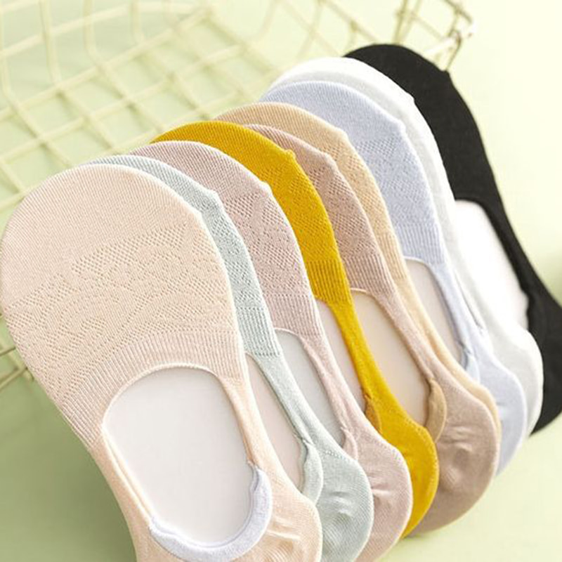 Egységes színű női csónak zokni sekély üreges zoknival Egységes színű női csónak zokni sekély üreges zoknival